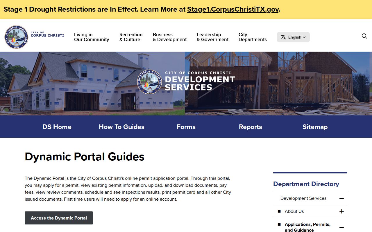 Nueces County street directory Corpus Christi permit portal guidance