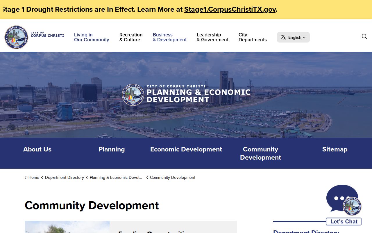 Nueces County neighbors community development planning resources
